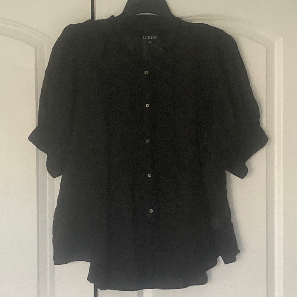 New Without tags. J. Crew Midnight Black Button-Up Blouse